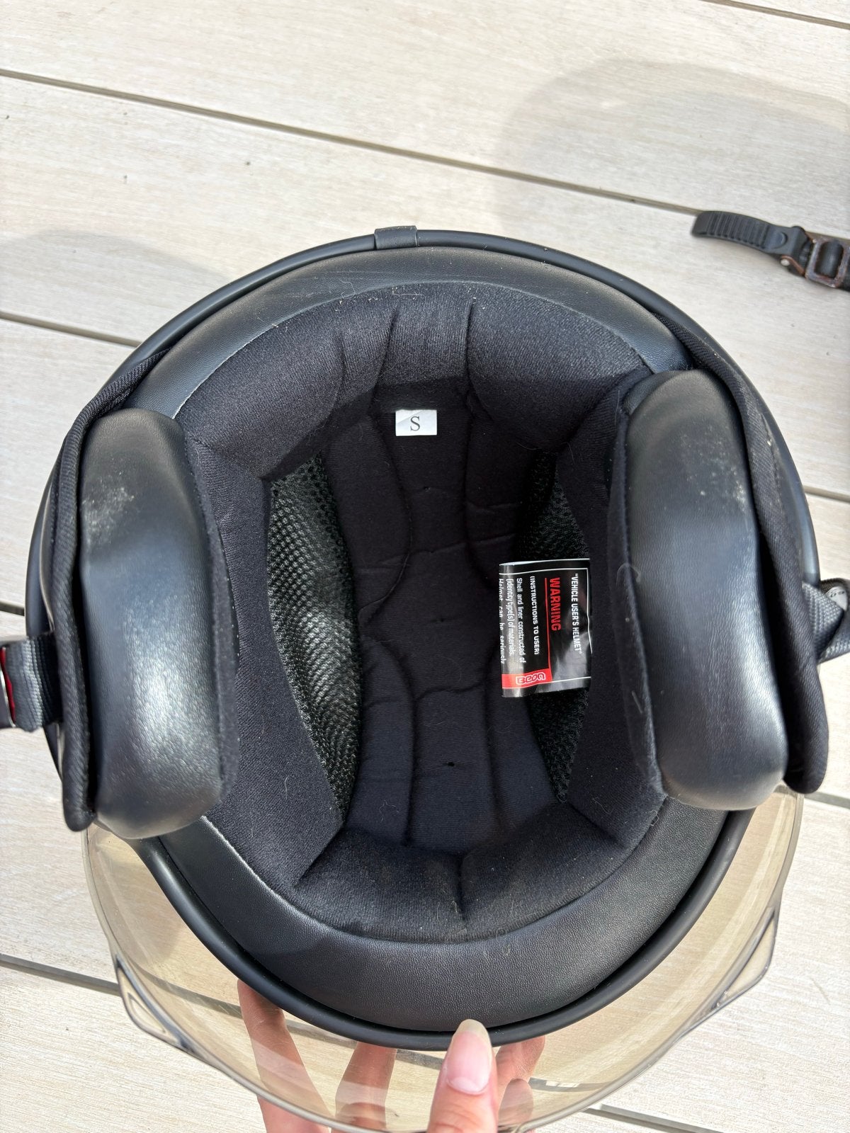 Zwarte scooterhelm maat S met vizier, Ophalen, Gebruikt, Small