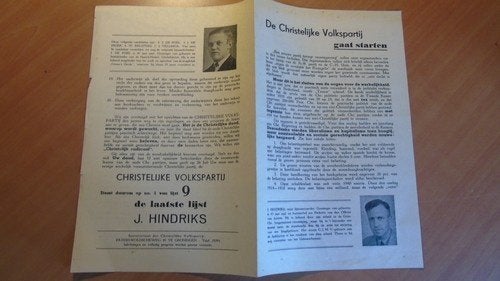 De Christelijke Volkspartij gaat starten (folder uit 1946), Ophalen of Verzenden, Gelezen