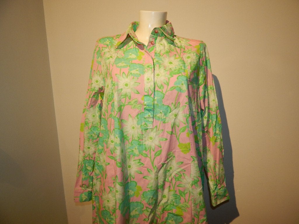 Stieglitz prachtige jurk bloemen rustige kleurrijke tinten M, Maat 38/40 (M), Stieglitz, Zo goed als nieuw, Onder de knie