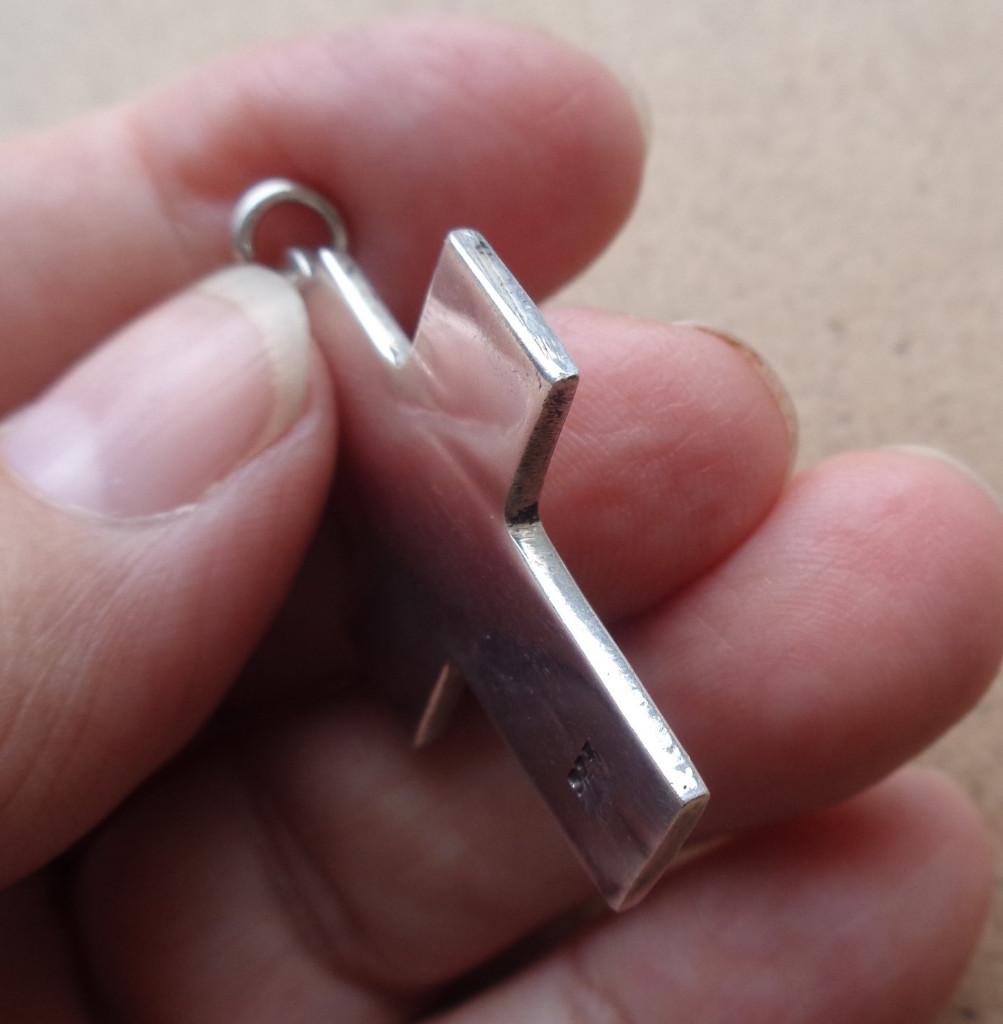 zilveren kruis hanger [295], Verzenden, Zo goed als nieuw, Kruis of Symbool, Zilver