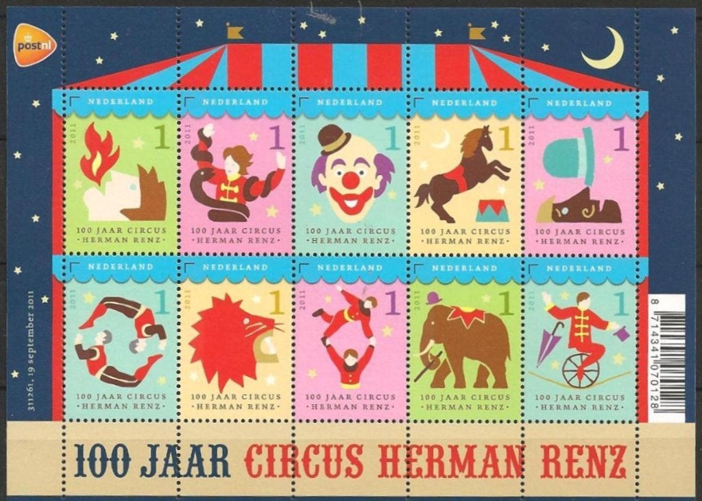 Circus Herman Renz blok 2868 – 2877 XXX. ADV. no.68 D., Verzenden, Na 1940, Postfris