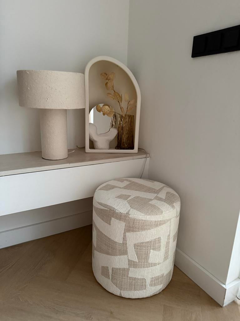 Stijlvolle Tafellamp - Crème Witte Textuur, Ophalen of Verzenden, Zo goed als nieuw, Overige materialen, Minder dan 50 cm