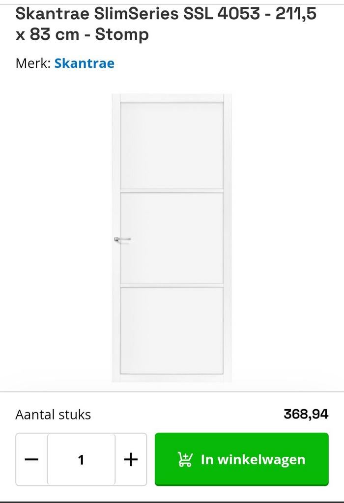 Skantrae binnendeuren, Ophalen, Binnendeur, Nieuw, Glas