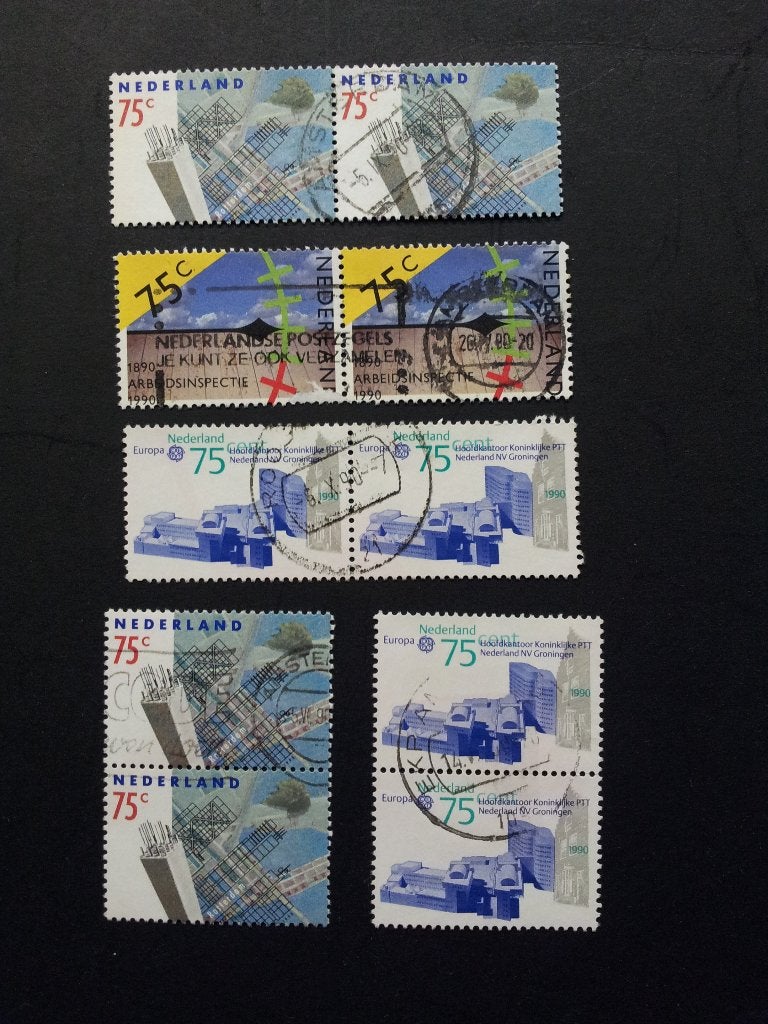 Nederland stroken gestempeld, Ophalen of Verzenden, Na 1940, Gestempeld