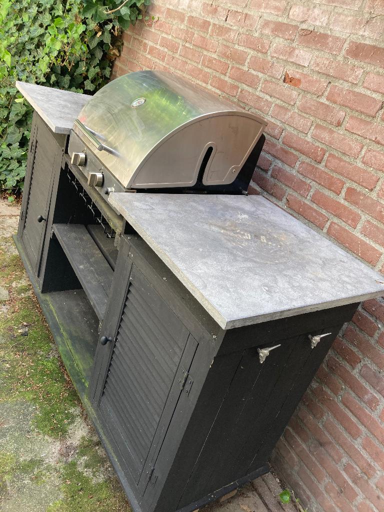 Barbecook Brahma 2.0 gas barbecue houten meubel op wielen, Ophalen, Gebruikt, Barbecook