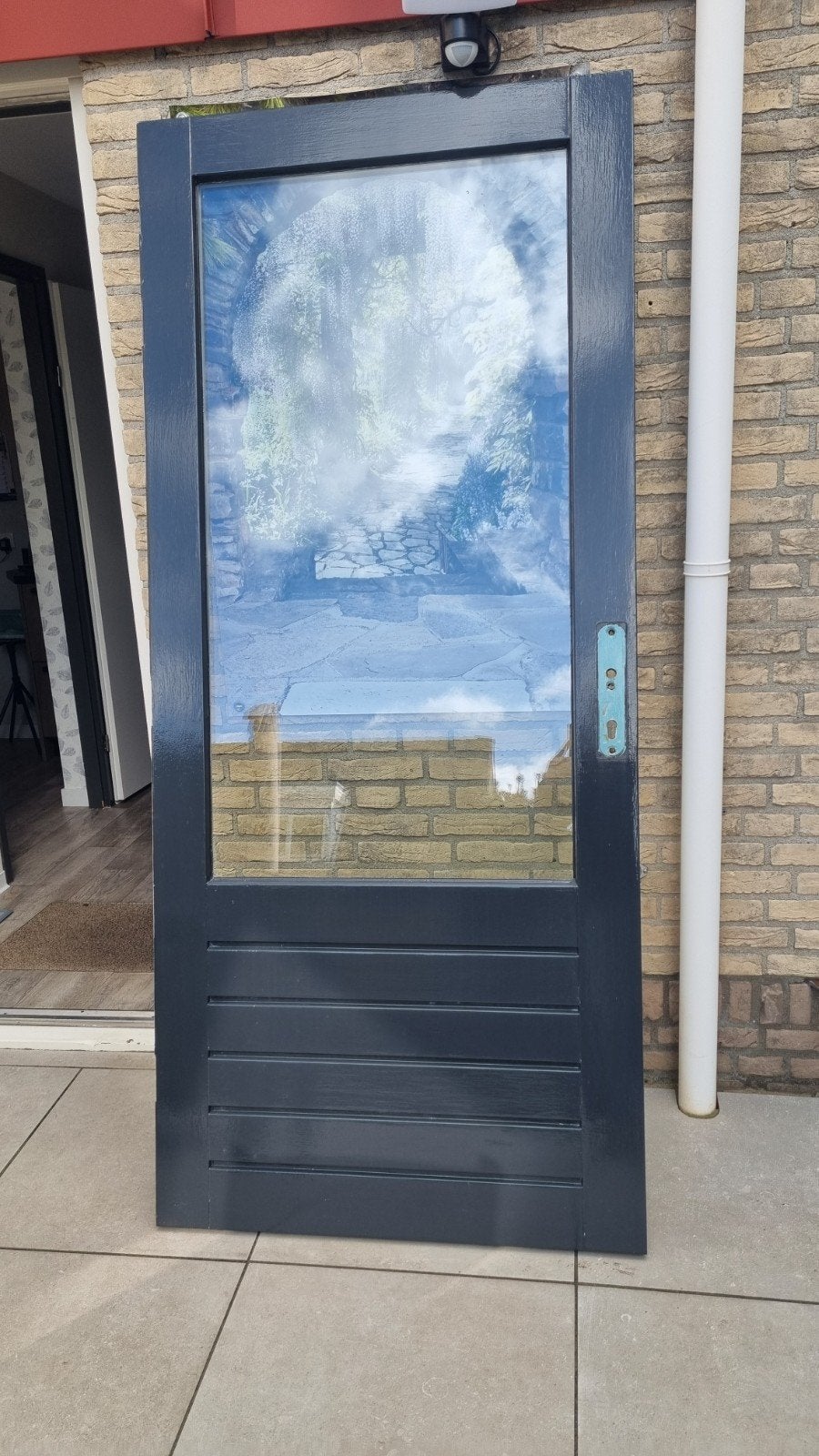 Buitendeur Merbau incl iso glas, Ophalen, 80 tot 100 cm, 200 tot 215 cm, Hout