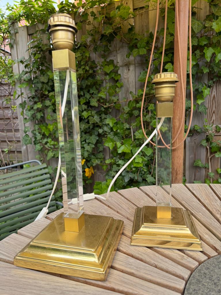 Vintage tafellampen lampenvoet set van twee, Ophalen of Verzenden, Minder dan 50 cm