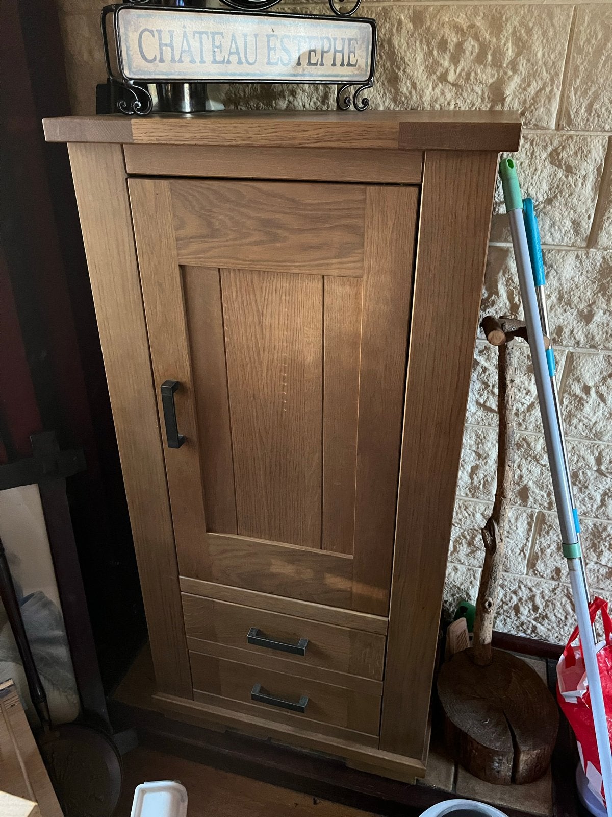 Eikenhouten kast met lade en planken, Ophalen, Gebruikt