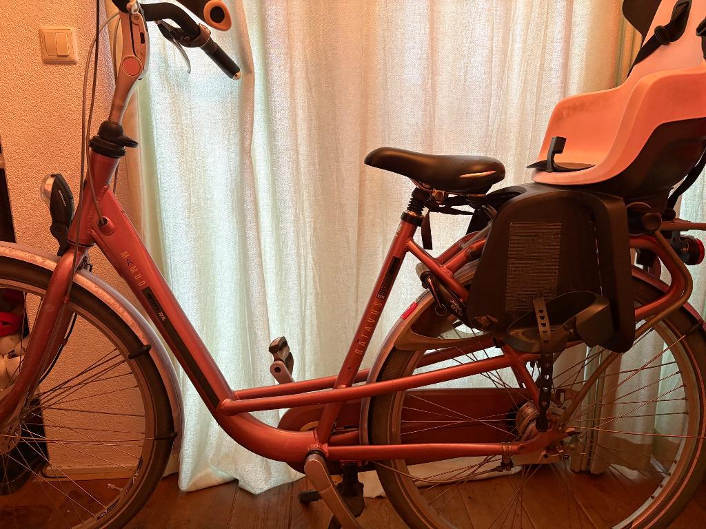 Batavus Mambo moederfiets roze kinderzitje Bo Bike, Fietsen en Brommers, Ophalen, Gebruikt, Batavus, Versnellingen