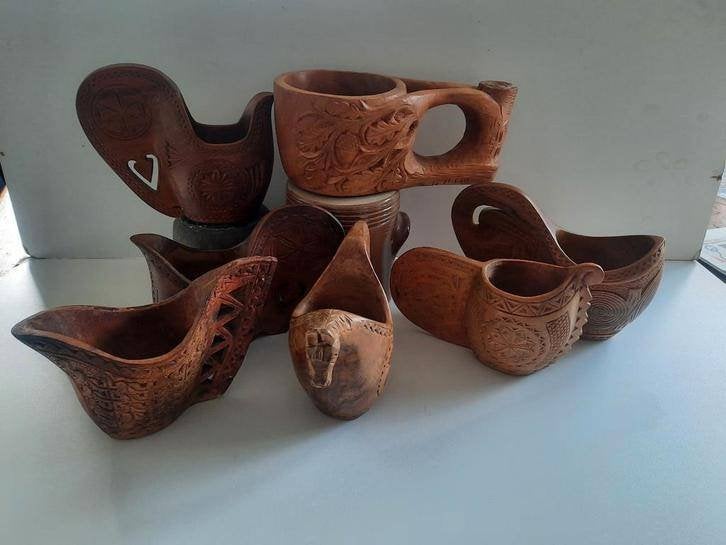 houten huwelijksbeker - herdersmok - volksbeker - volkskunst, Antiek en Kunst, Ophalen of Verzenden