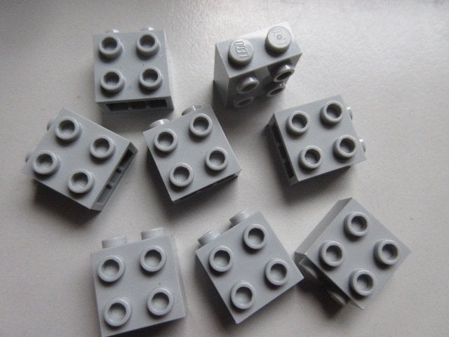 nr. 9312, 8 Lichtgrijze stenen met studs, 2x2x1, Ophalen of Verzenden, Zo goed als nieuw, Losse stenen, Lego