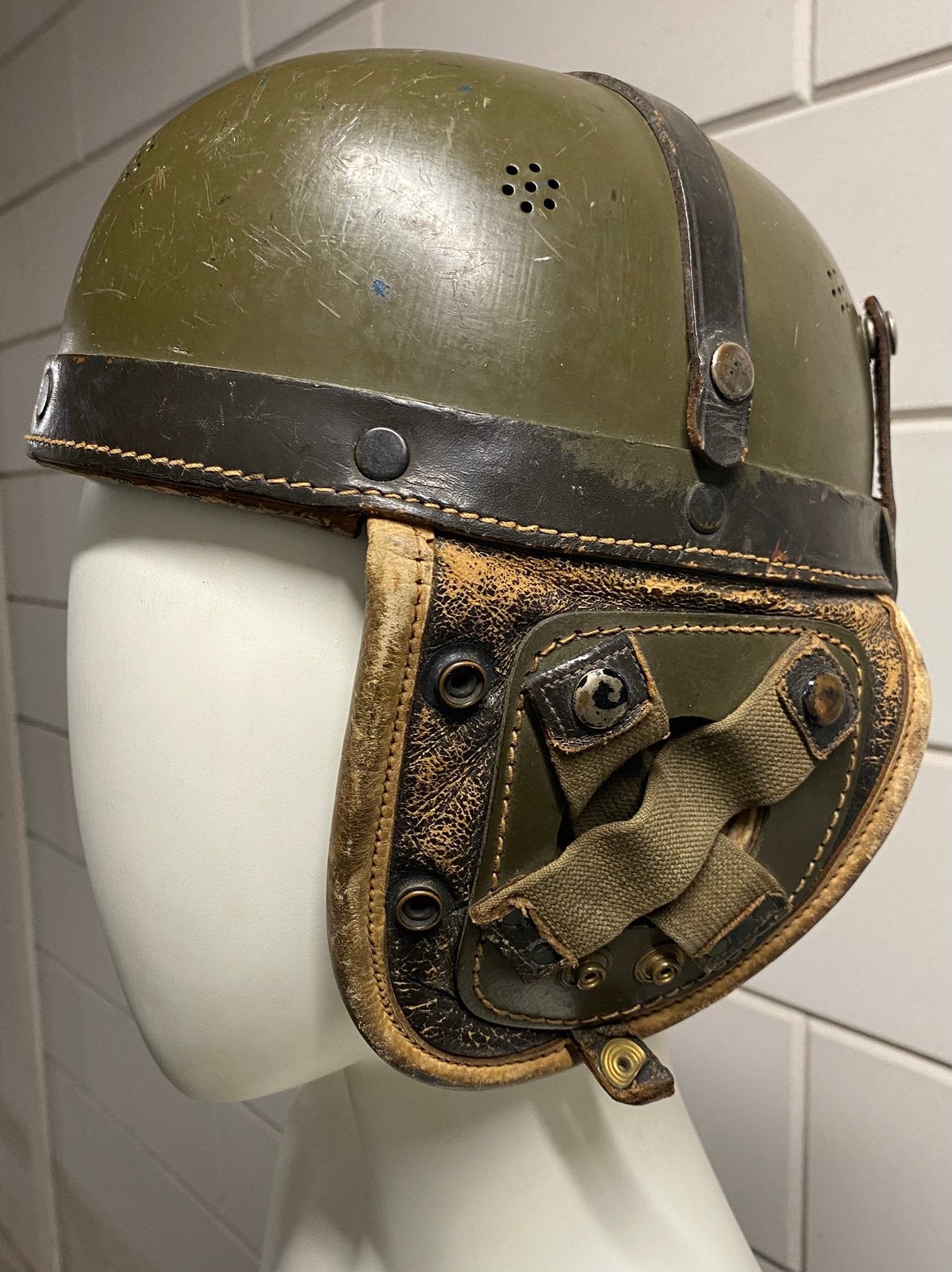 Nederlandse tankhelm type M64 - 1963/1964, Ophalen of Verzenden, Landmacht, Nederland, Helm of Baret