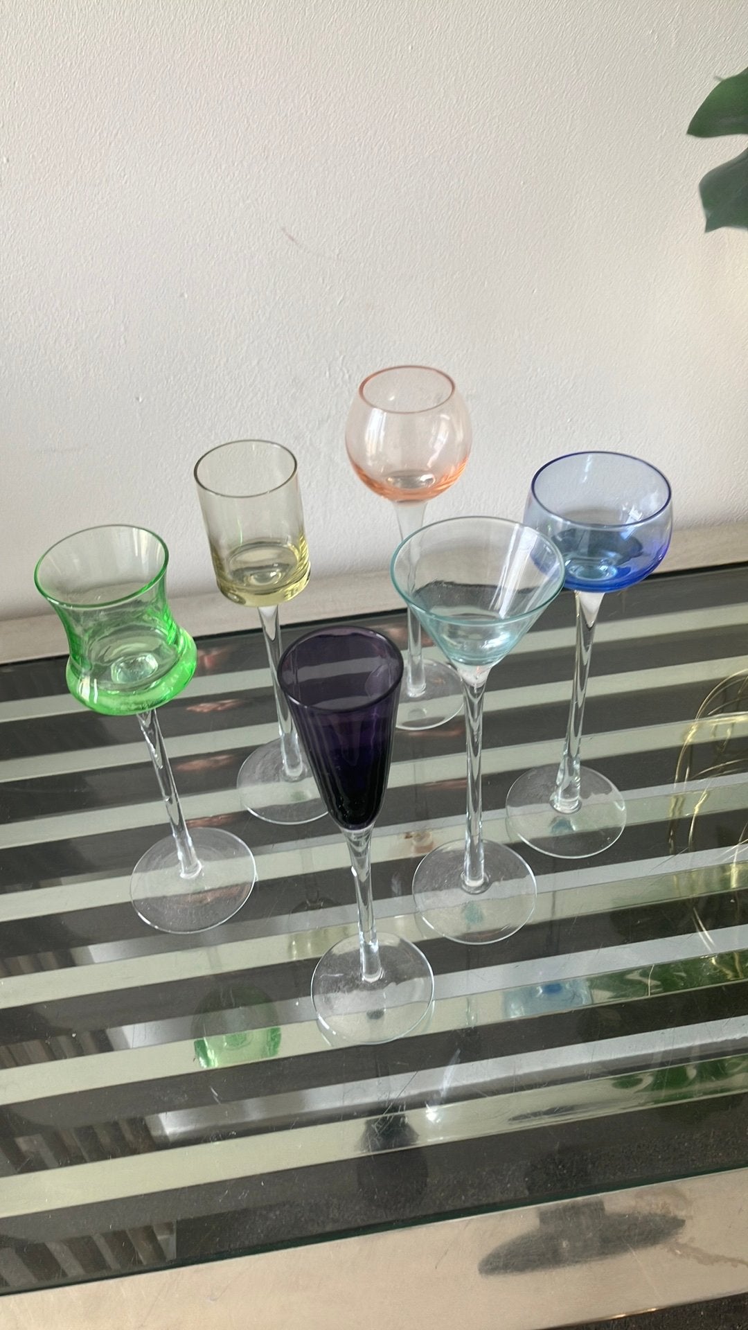 6 vintage likeur glaasjes, Verzamelen, Glas en Borrelglaasjes, Ophalen of Verzenden, Zo goed als nieuw, Borrel- of Shotglas