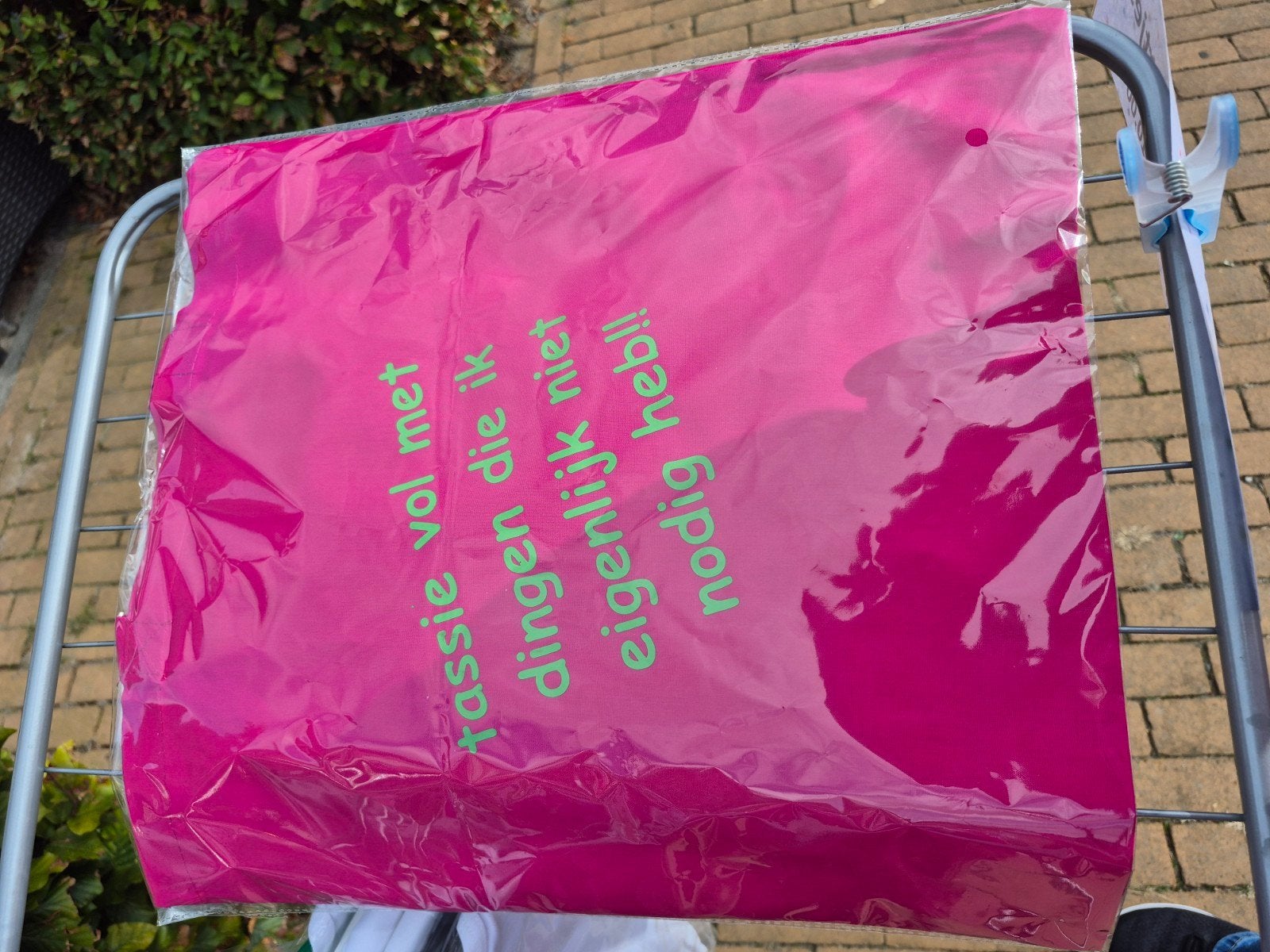 nieuwe Tassen met Leuke Teksten ingepakt in folie, Ophalen of Verzenden, Nieuw, Roze, Shopper