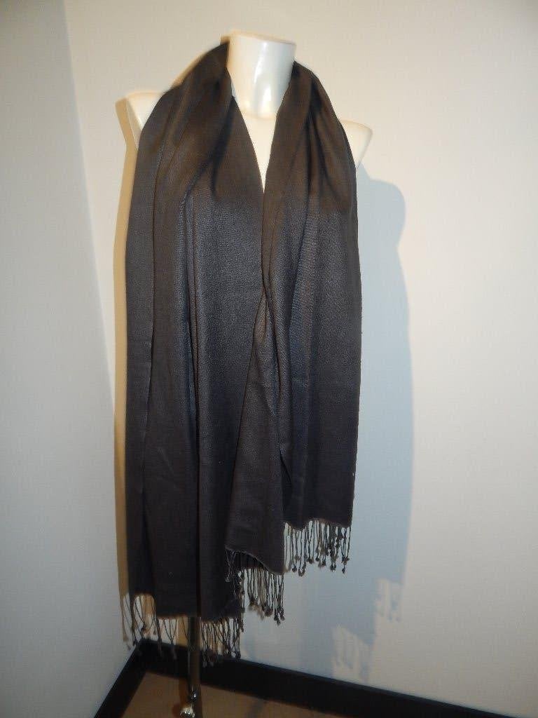 Natan chocolade bruine cashmere shawl kleine franje