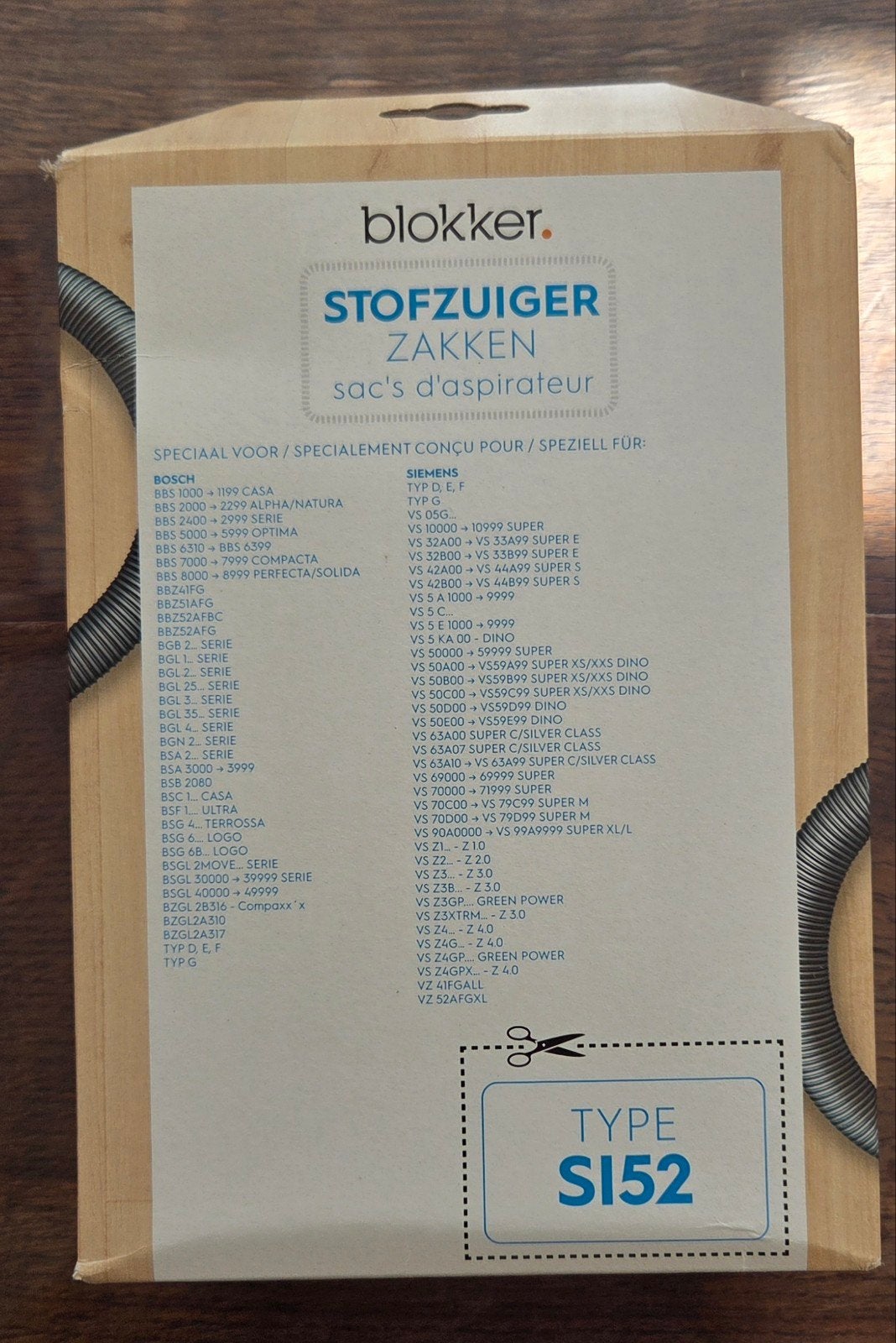 Blokker Stofzuigerzakken Type SI52 - 5 Dozen Nieuw, Witgoed en Apparatuur, Stofzuigers, Ophalen of Verzenden, Nieuw