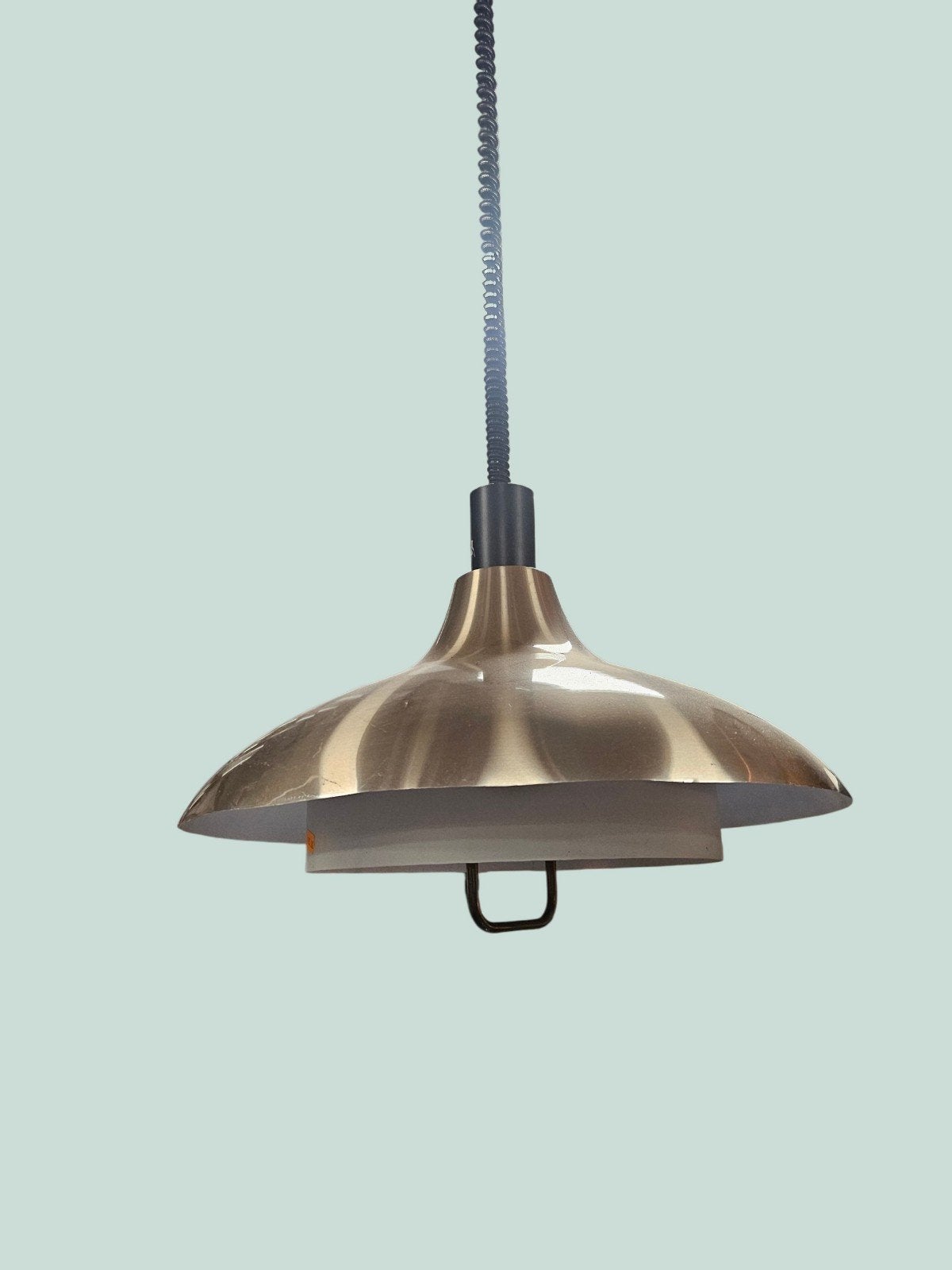 Vintage Hanglamp Metaal - Jaren '70 Design, Ophalen of Verzenden