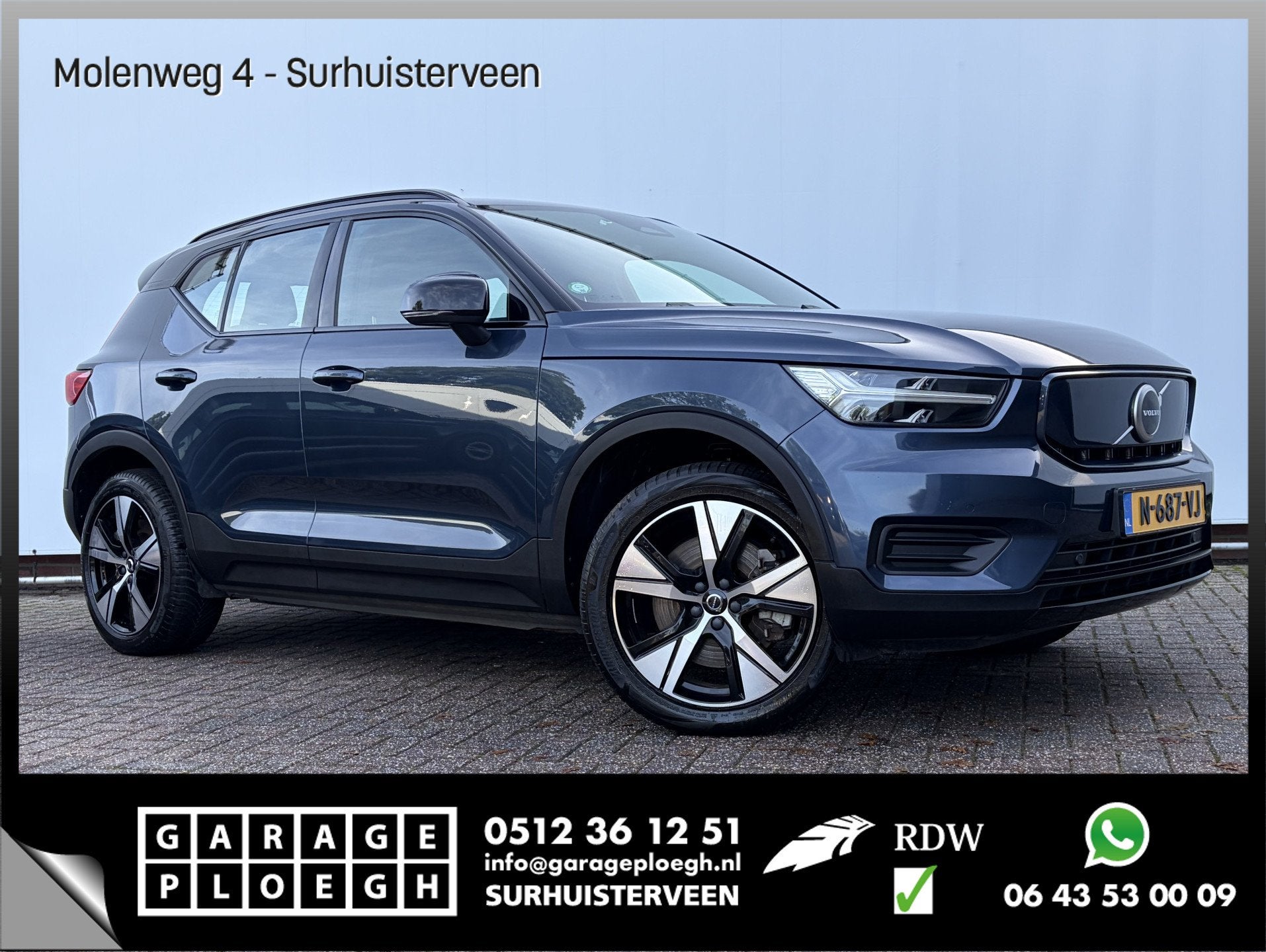 Volvo XC40 Recharge Plus SOH 95% Warmtepomp Elek.Trekhaak St, 421 km, Gebruikt, Blauw, 90 €/maand