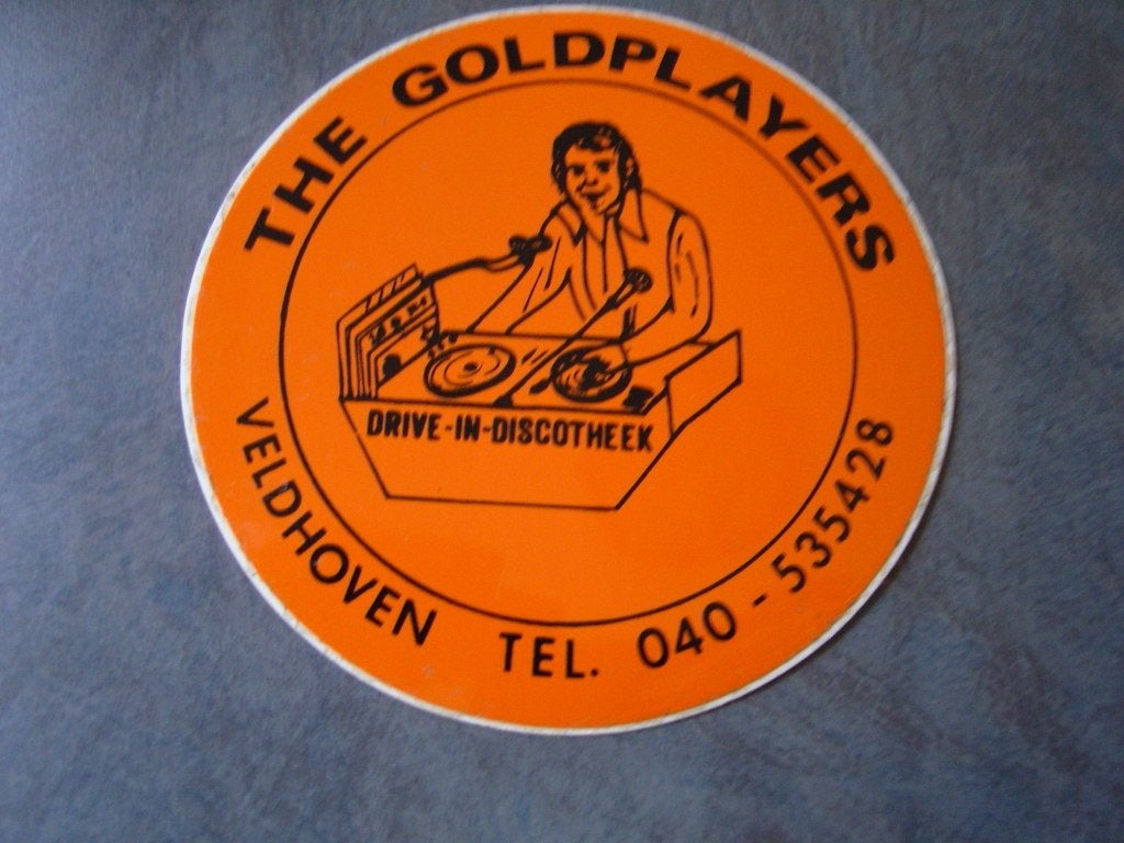 sticker Veldhoven THE GOLDPLAYERS drive in discotheek, Ophalen, Zo goed als nieuw