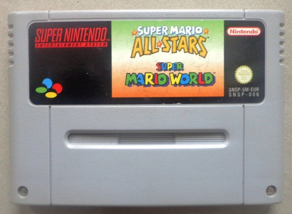 Super Mario All Stars + Super Mario World voor de SNES, Gebruikt, 2 spelers, Ophalen of Verzenden, Vanaf 3 jaar