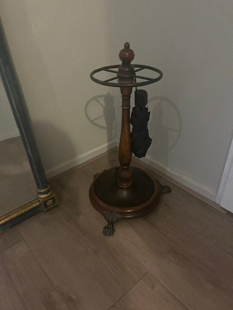 Handmade klassieke paraplubak Kersenhout+Brass, Ophalen, Gebruikt, Hout