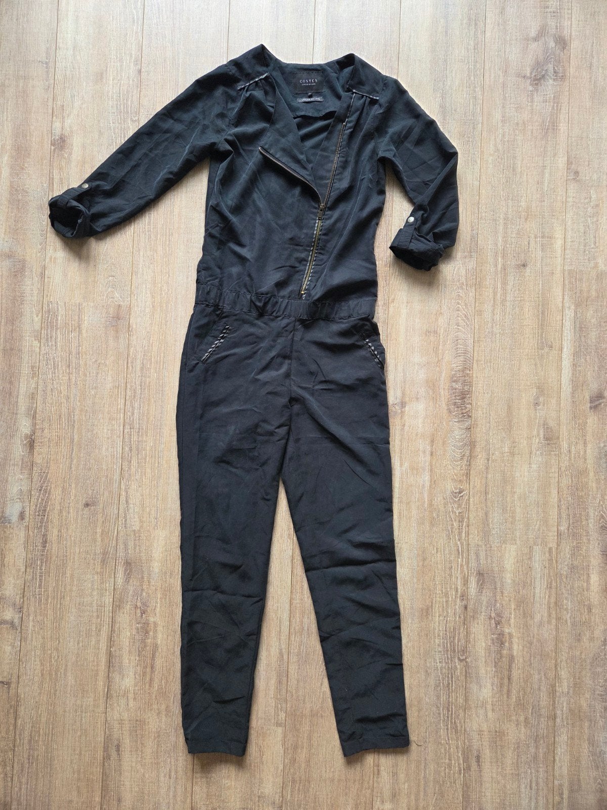 Costes zwarte jumpsuit maat 36 (S) prachtige stof, Kleding | Dames, Zwart, Ophalen of Verzenden, Costes, Maat 36 (S)