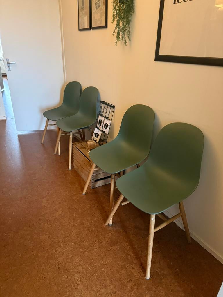 Groene stoeltjes, Huis en Inrichting, Stoelen, Ophalen, Gebruikt, Overige kleuren, Twee