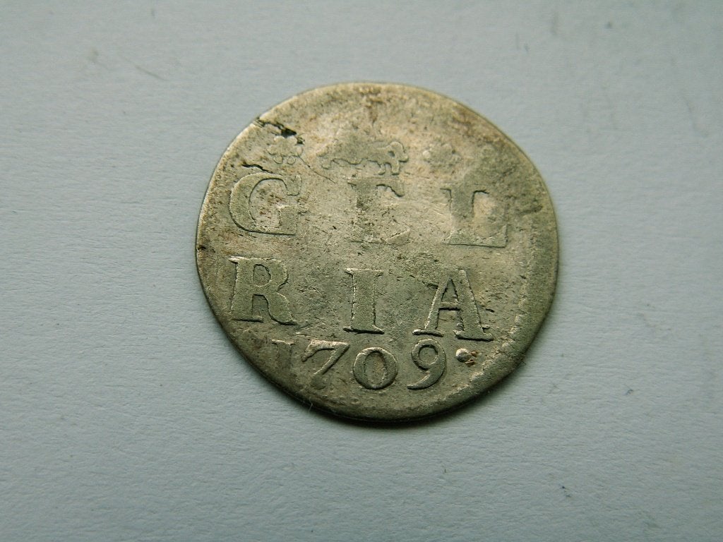 GELDERLAND.  Dubbele Stuiver - 1709, Postzegels en Munten, Munten | Nederland, Vóór koninkrijk, Verzenden, Zilver, Overige waardes