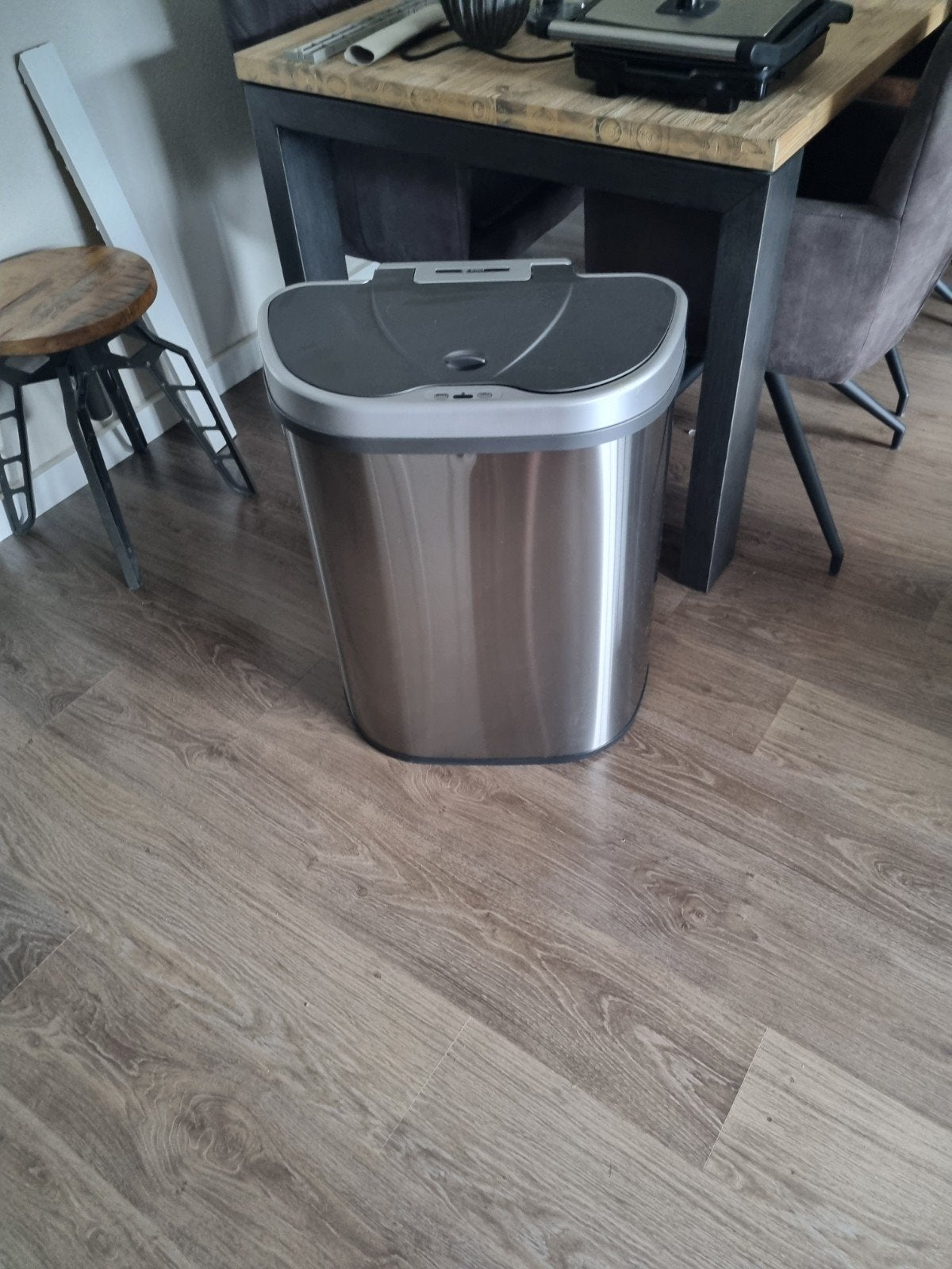 Rijoka sensor prullenbak., 40 liter of meer, Ophalen, Nieuw, Rvs