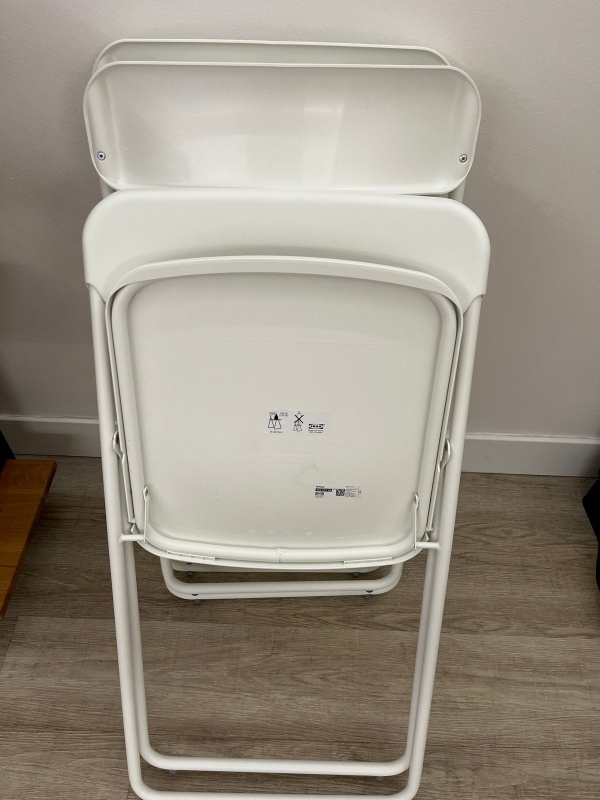 IKEA Vihals Klapstoel, Ophalen, Kunststof, Wit, Zo goed als nieuw