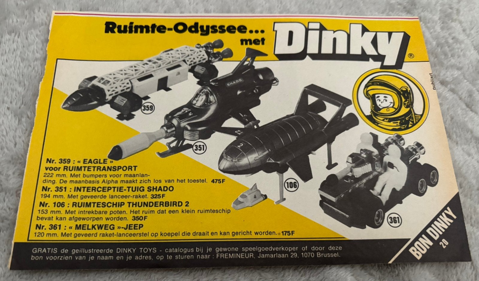 Dinky Toys advertentie uit Kuifje 1978., Ophalen of Verzenden, 1960 tot 1980, Knipsel(s)