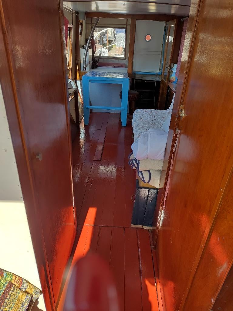 Romantische projectboot oude Platbodem (1900), Watersport en Boten, Ophalen, Gebruikt