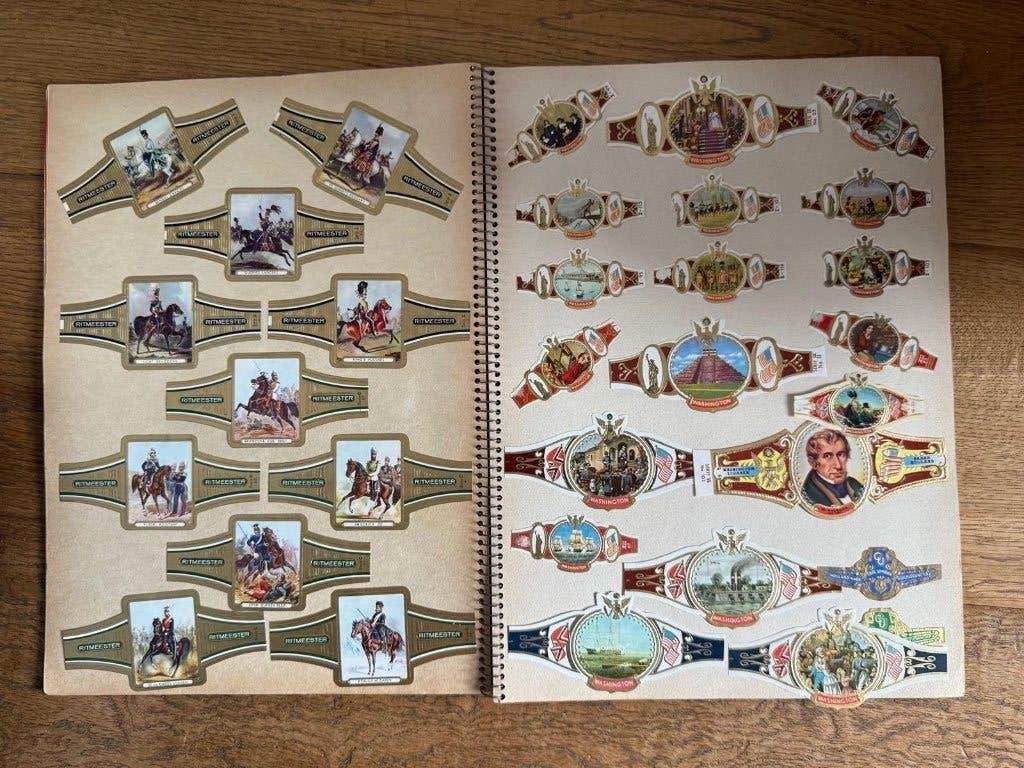 Verzameling sigarenbandjes in album, Ophalen of Verzenden, Gebruikt, Sigarenbandjes