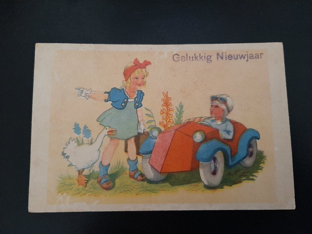 oude kinderkaarten, zie foto's, jaren 40-50., Verzenden, 1940 tot 1960, Gelopen, Kinderen