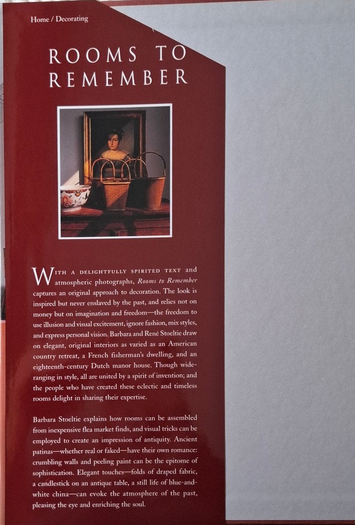 Rooms to Remember Interiors Inspired by the Past, Boeken, Ophalen of Verzenden, Zo goed als nieuw, Grafische vormgeving, Barbara Stoeltie