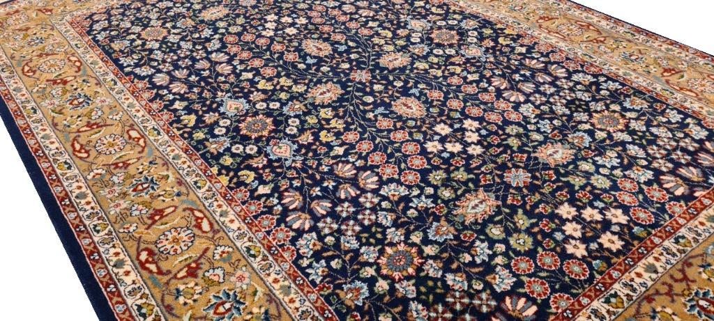 Handgeknoopt Turks Hereke wol tapijt 195x137/Perzisch tapijt, 100 tot 150 cm, Blauw, Www.simatapijten.nl, Nieuw