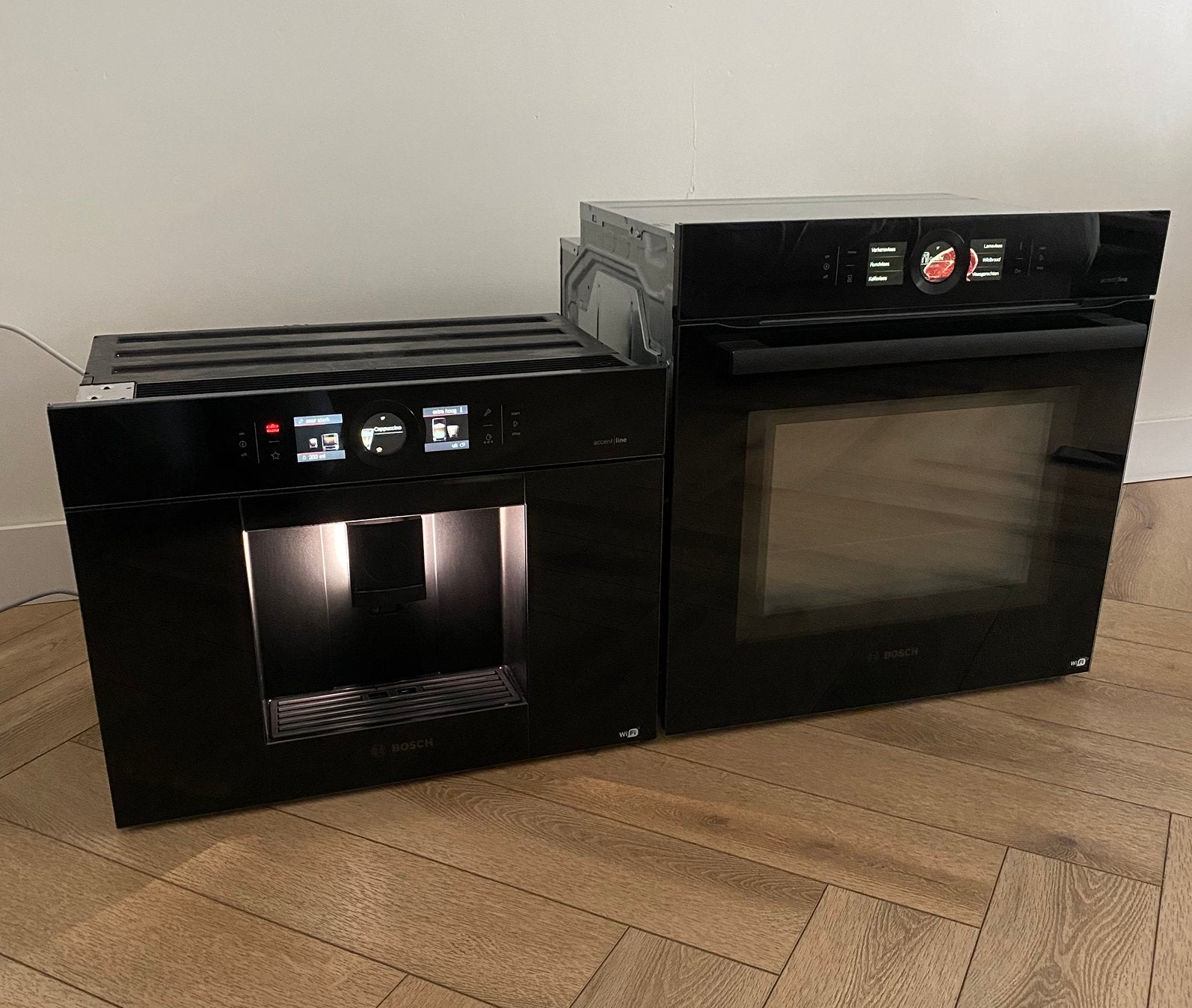 Set Bosch combi oven + koffiezetapparaat, Ophalen, Zo goed als nieuw, Magnetronfunctie