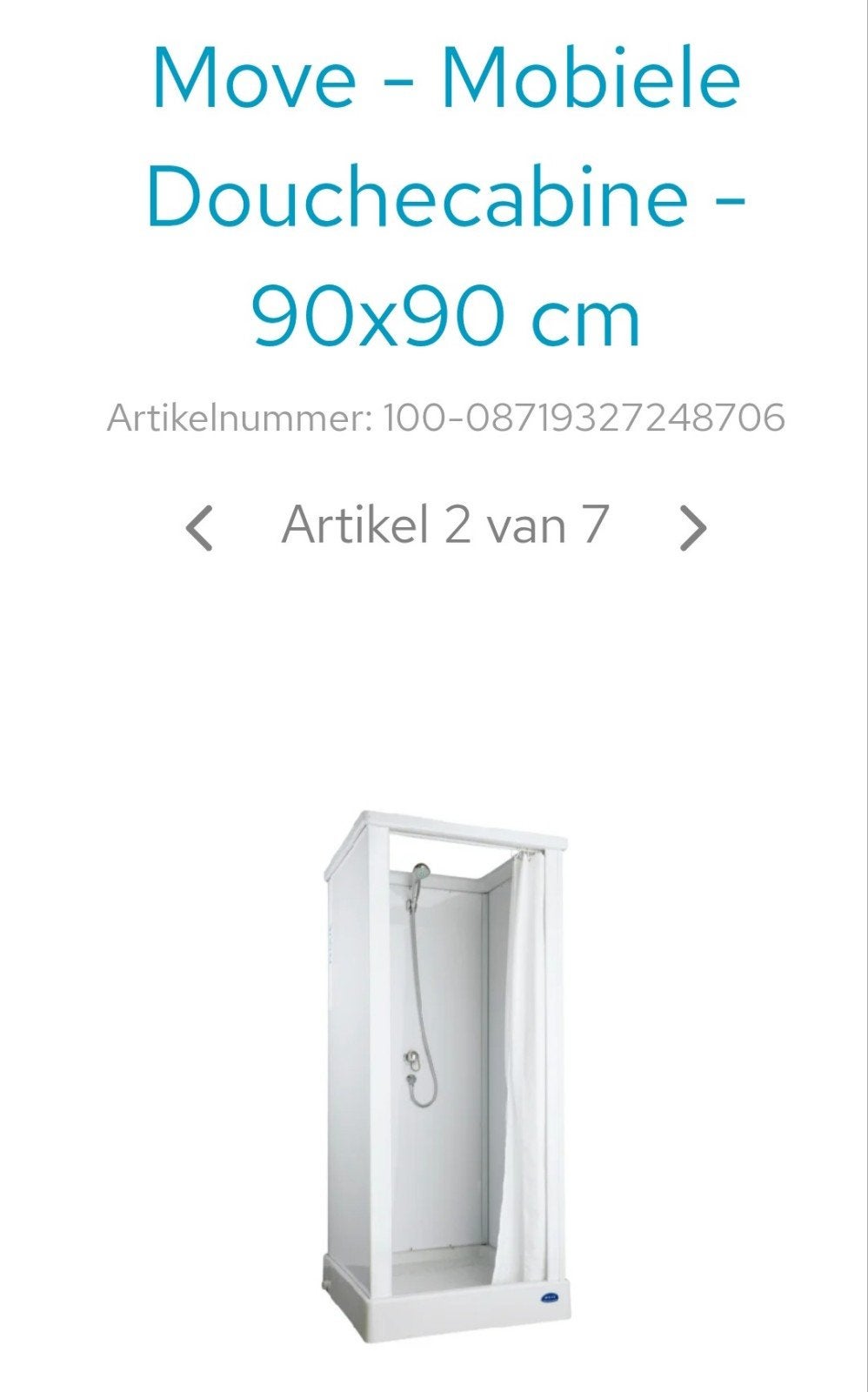 camping douche of nooddouche, Ophalen, Nieuw