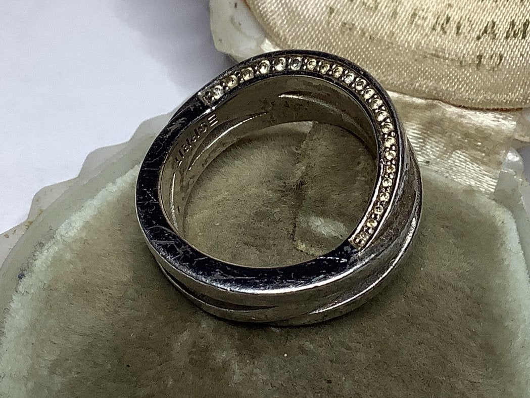 PRACHTIGE MASSIEVE 925 ZILVEREN RING MET WITTE EDELSTENEN, Verzenden, Zilver, Ring, Met edelsteen