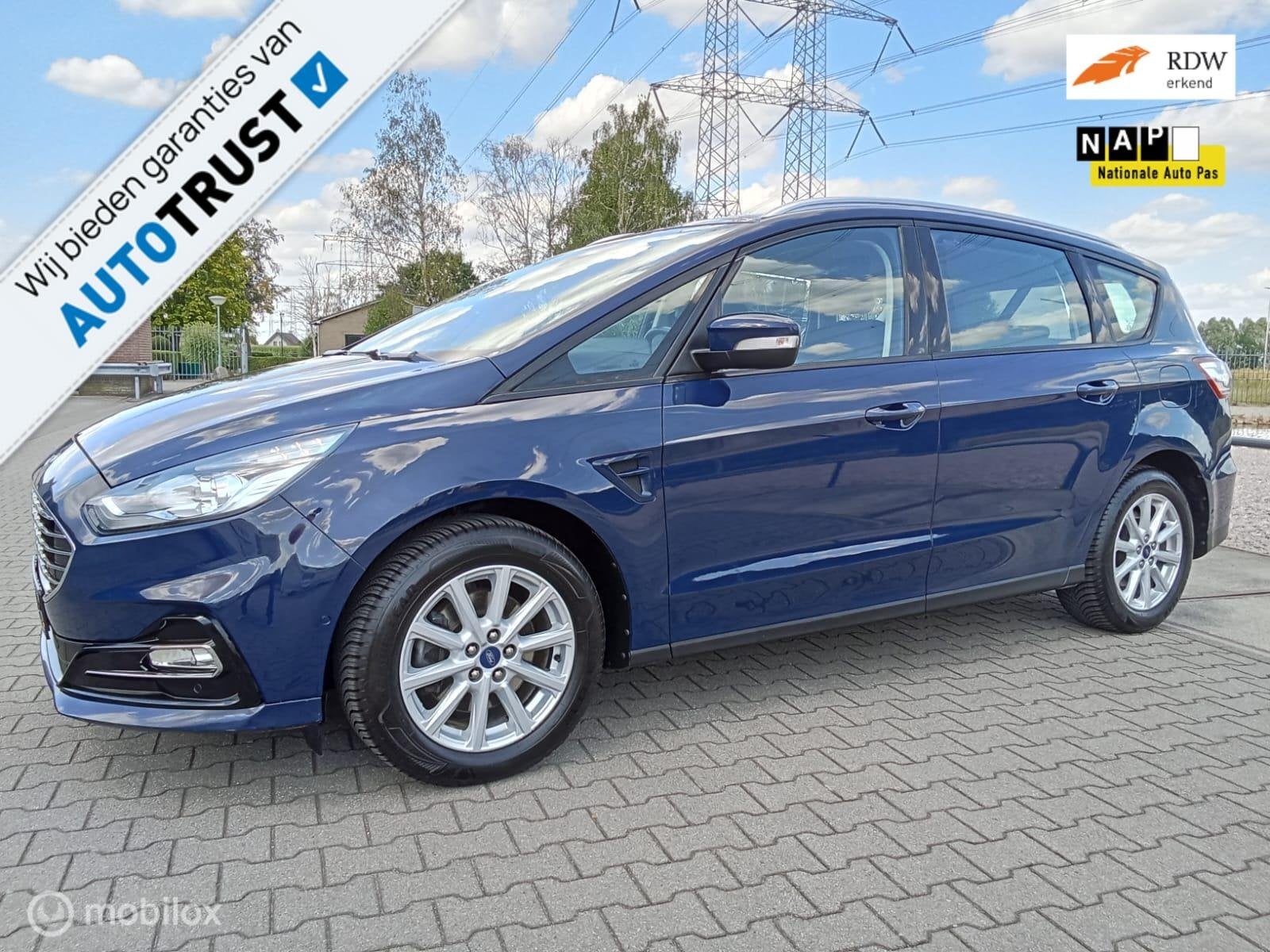 Ford Galaxy 2.5i HEV/7P/Automaat/clima/Navi, Auto's, Gebruikt, Blauw, 7 stoelen, Bedrijf