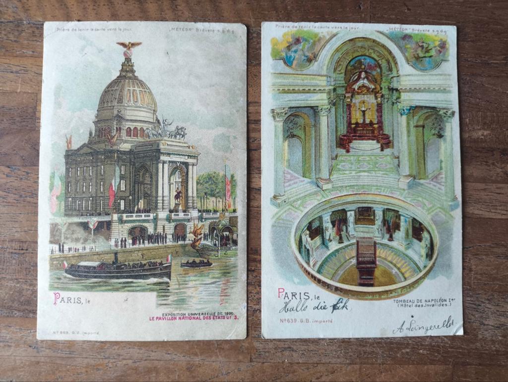 2 Ansichtkaarten Parijs - tentoonstelling 1900 & Tomb Napole, Ophalen of Verzenden, Voor 1920, Gelopen, Frankrijk