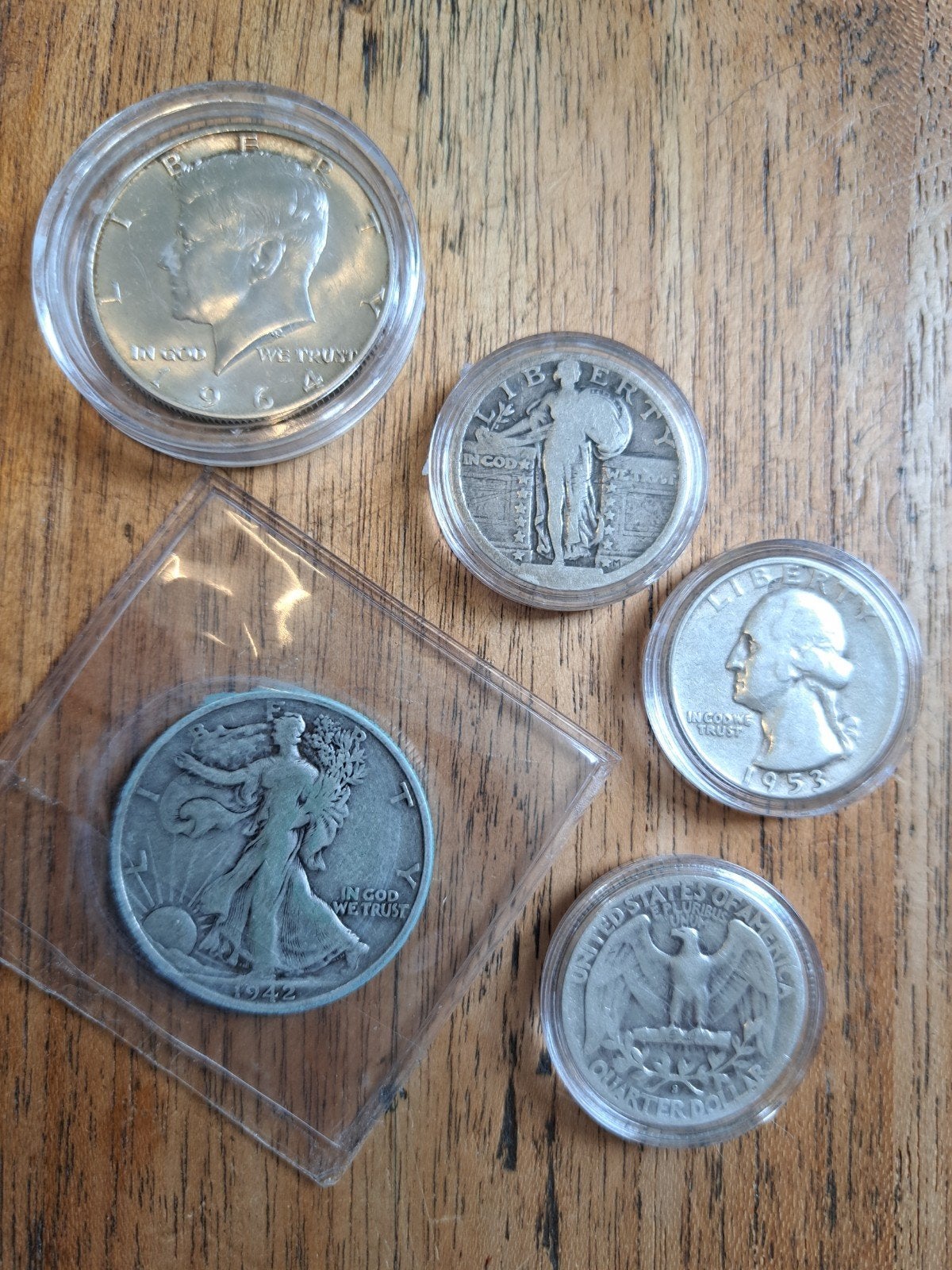 Amerika setje zilvergeld, Ophalen of Verzenden, Noord-Amerika, Setje, Zilver
