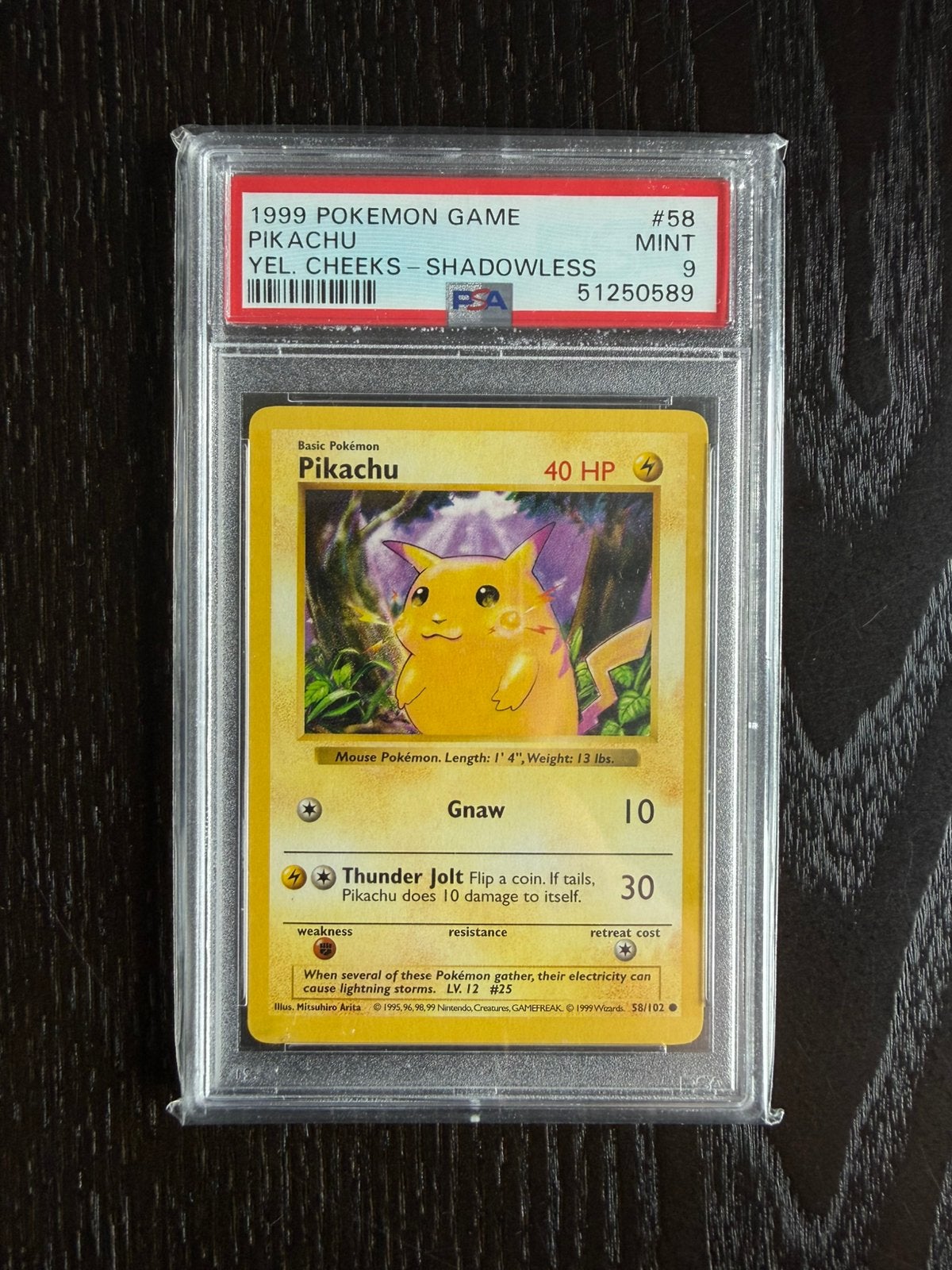 Pikachu #58 Shadowless - PSA 9, Ophalen of Verzenden, Zo goed als nieuw