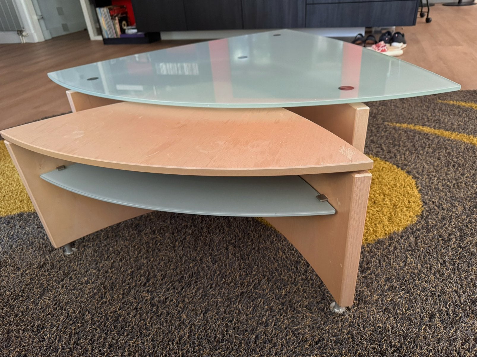 Joey Leolux salontafel, Ophalen, Gebruikt, Glas, Design