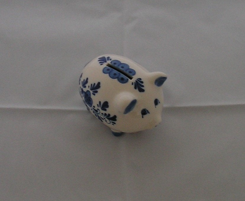 Delfts Blauw Spaarvarken, ., Steen, Aardewerk of Keramiek, Ophalen of Verzenden, Zo goed als nieuw