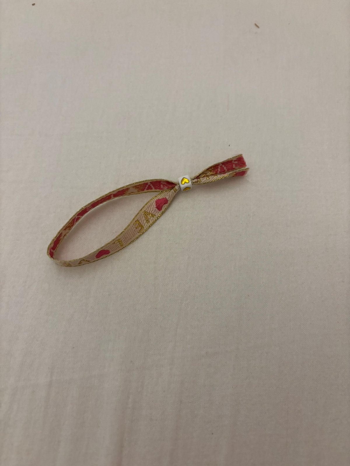 Lint armbandje Love, Verzenden, Nieuw, Met bedels of kralen