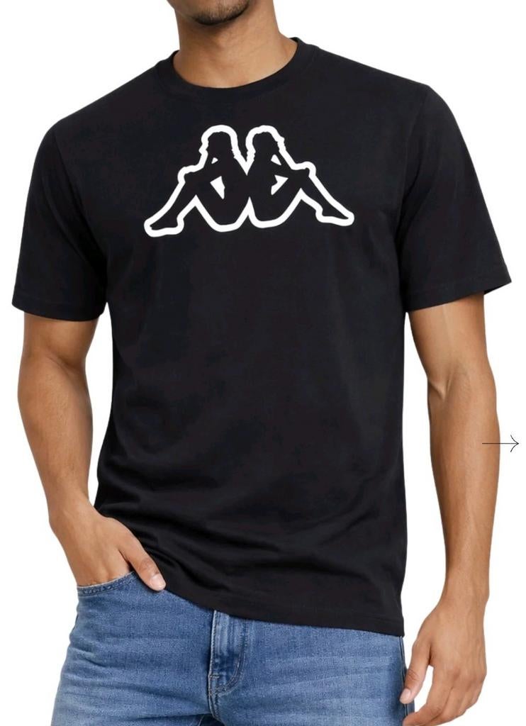 Kappa T-shirt, Kappa, Maat 48/50 (M), Zwart, Nieuw