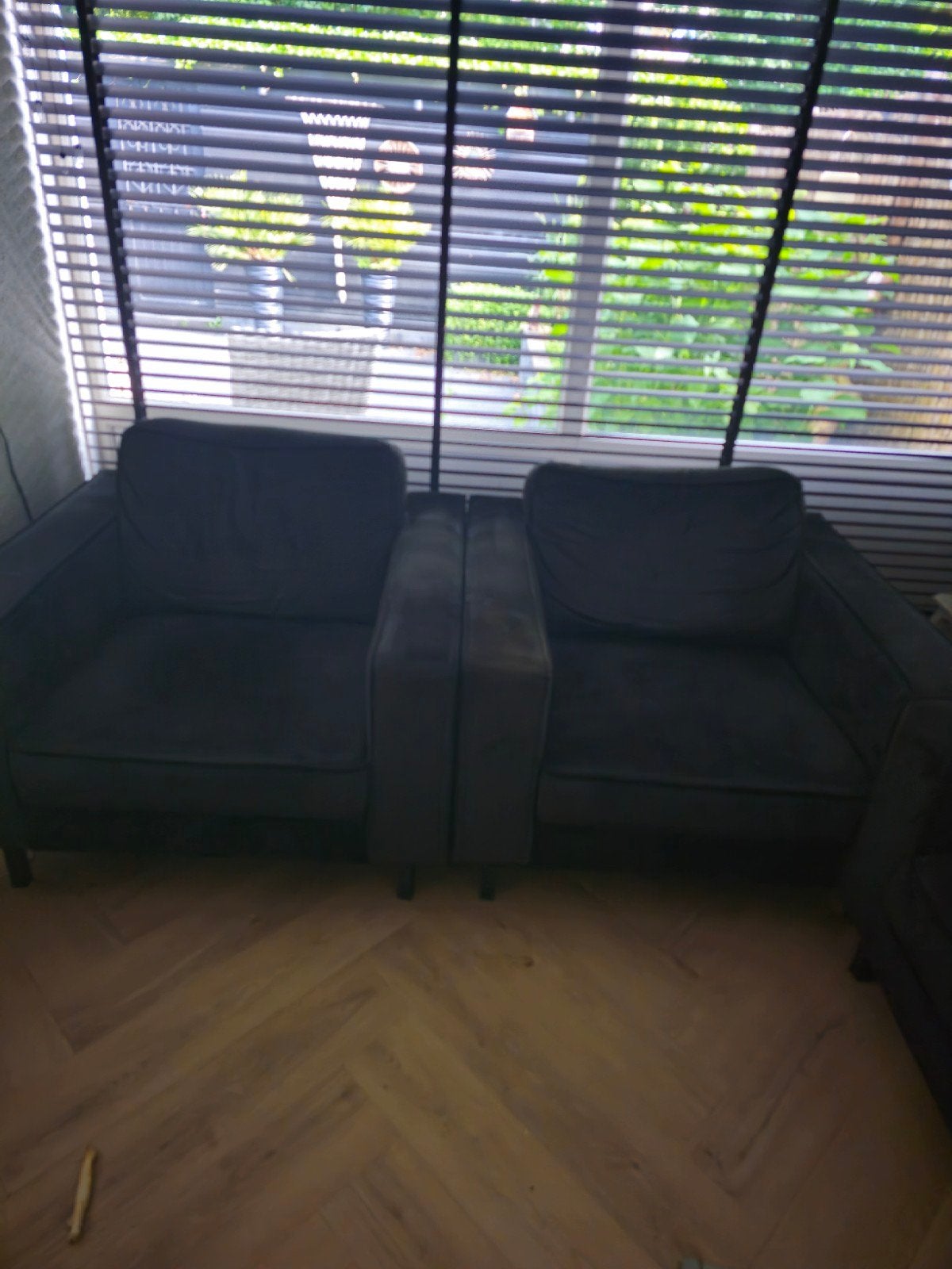 Zwarte velours stoelen (96x92 cm) - Opknappers, Ophalen, Gebruikt, Twee, Zwart