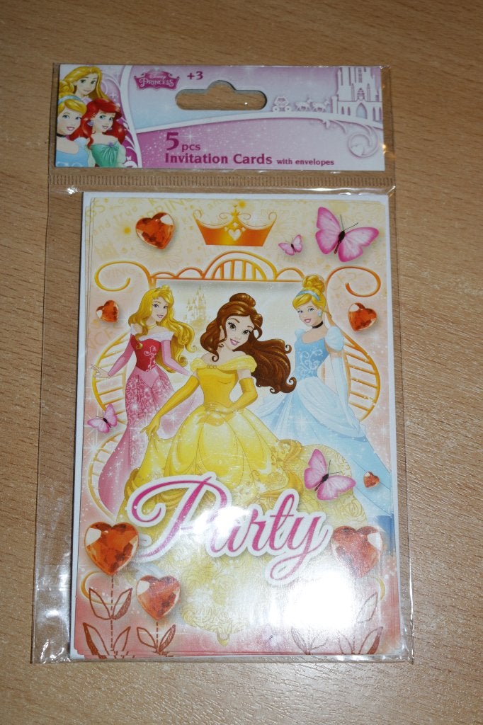 Disney prinsessen uitnodigingen verjaardag, nieuw, Ophalen of Verzenden, Nieuw, Feestartikel, Verjaardag