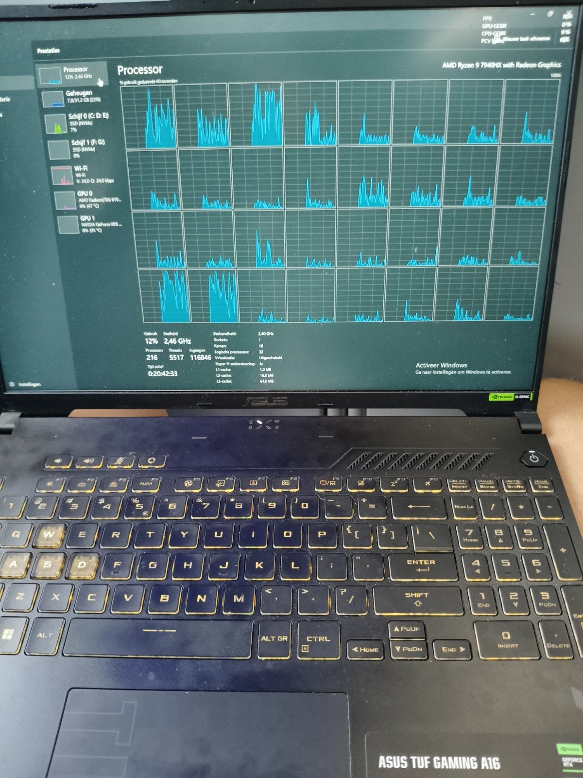 high end gaming laptop Ryzen 9, ADM Ryzen 9, Met videokaart, Zo goed als nieuw, 2 TB
